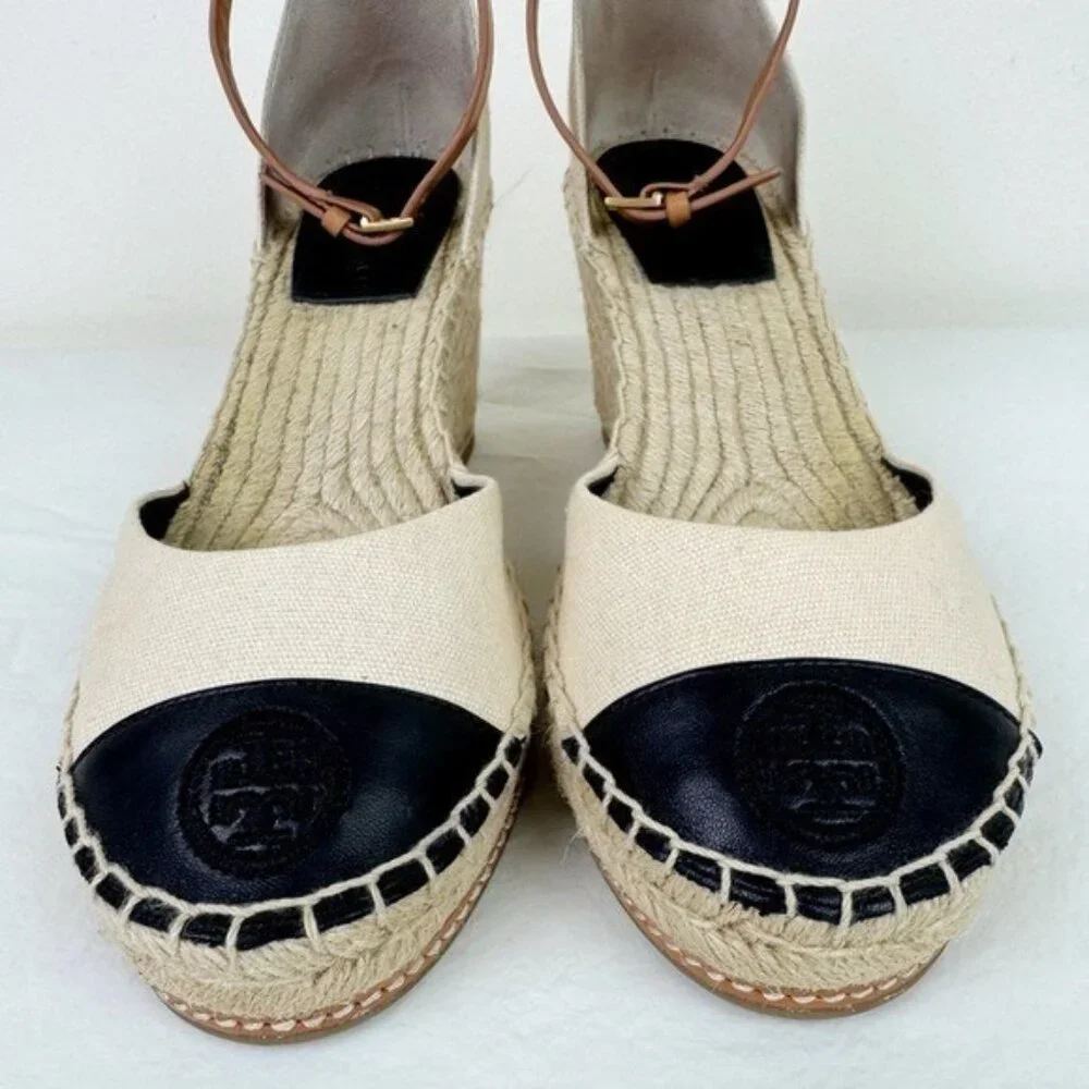 Tory Burch Color-Block Espadrille Wedges